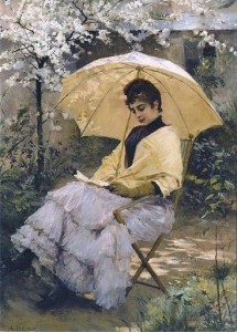 p Albert Edelfelt (Finnish painter, 1884-1905) Woman and Parasol, 1886